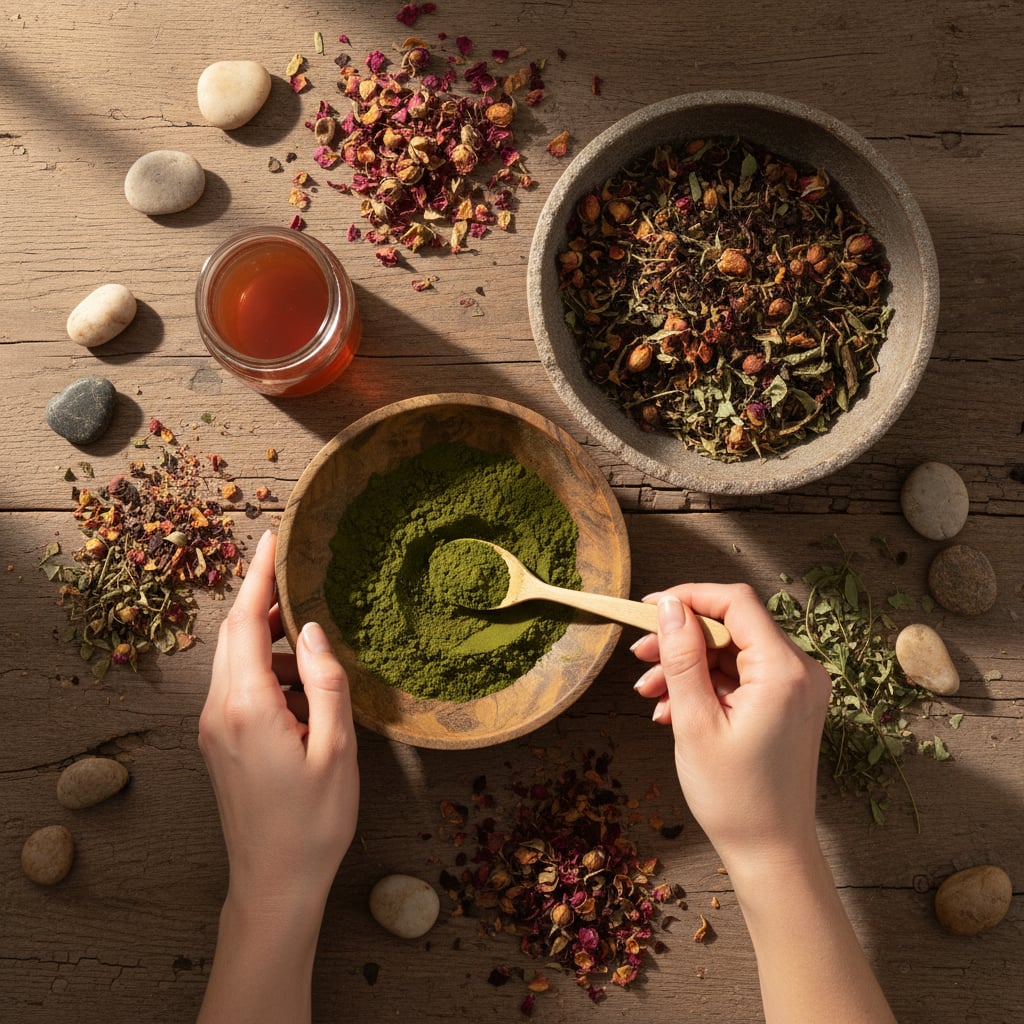 Come preparare una tinta naturale con henné e erbe ayurvediche in casa